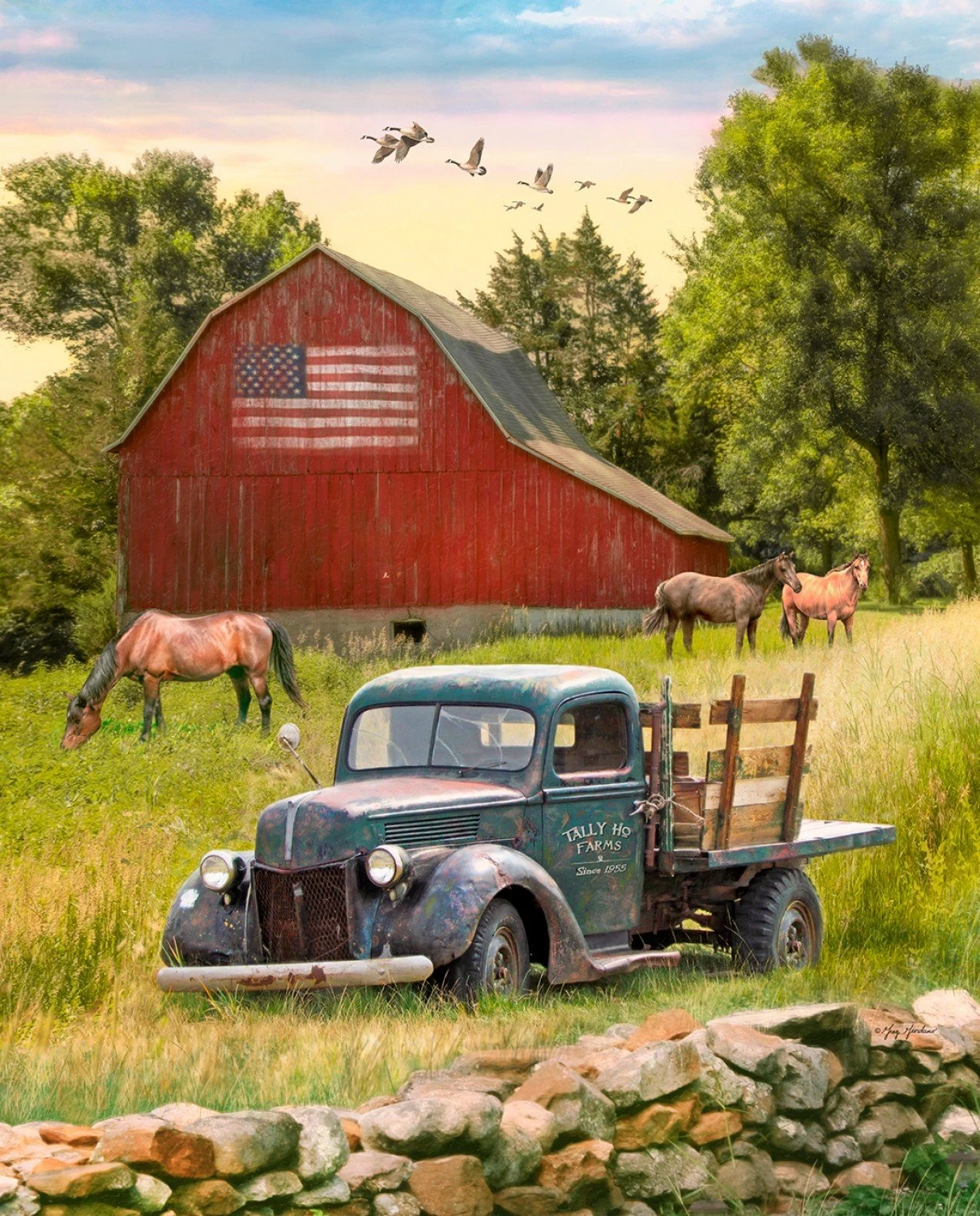 Truck Barn Horse GG00540C1 Digital Panel David Textiles 3 Truck Barn Horse GG00540C1 Digital Panel David Textiles