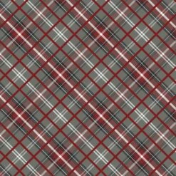 Gnomes Home Tree Farm 4711 MU Diagonal Plaid P & B Textiles