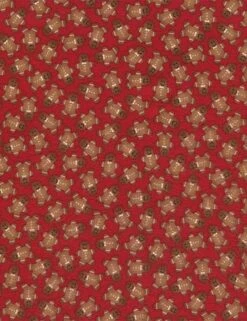 Tossed Gingerbread Men CF3380 Red Flannel, Timeless Treasures
