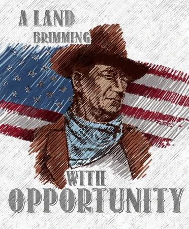 Americana John Wayne P9474 White Panel, Riley Blake 3 Americana John Wayne P9474 White Panel, Riley Blake