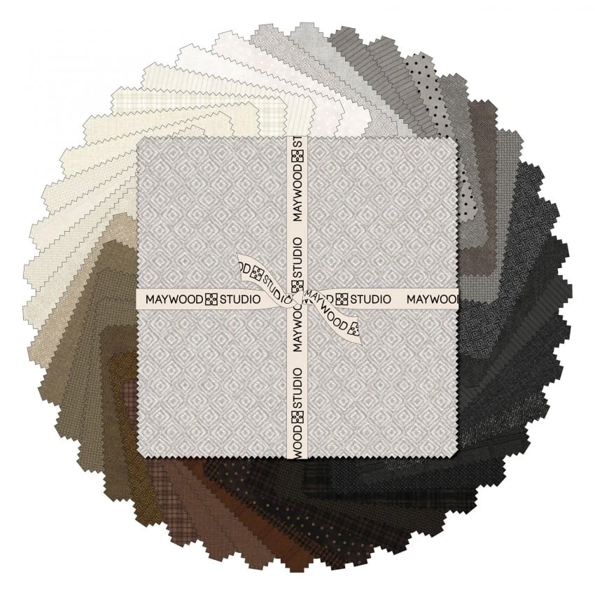 Woolies Neutral Flannel Raggy Cakes Quilt Kit Maywood Studio 3 Woolies Neutral Flannel Raggy Cakes Quilt Kit Maywood Studio