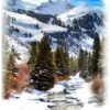 Stay Til Winter U5025 307 Snow Winter Mountain Stream Digital Panel Hoffman