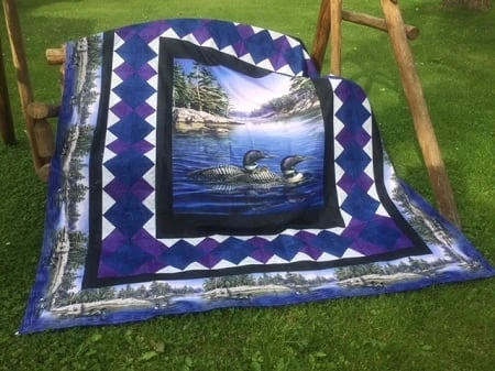 Wide Loon Panel Quilt Kit, Loon Lake By Northcott 3 Wide Loon Panel Quilt Kit, Loon Lake By Northcott
