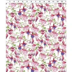 Fuchsias And Hummingbirds Y2355 1 White, Clothworks