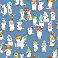 Having A Ball Y3187 88 Cats With Hats Clothworks